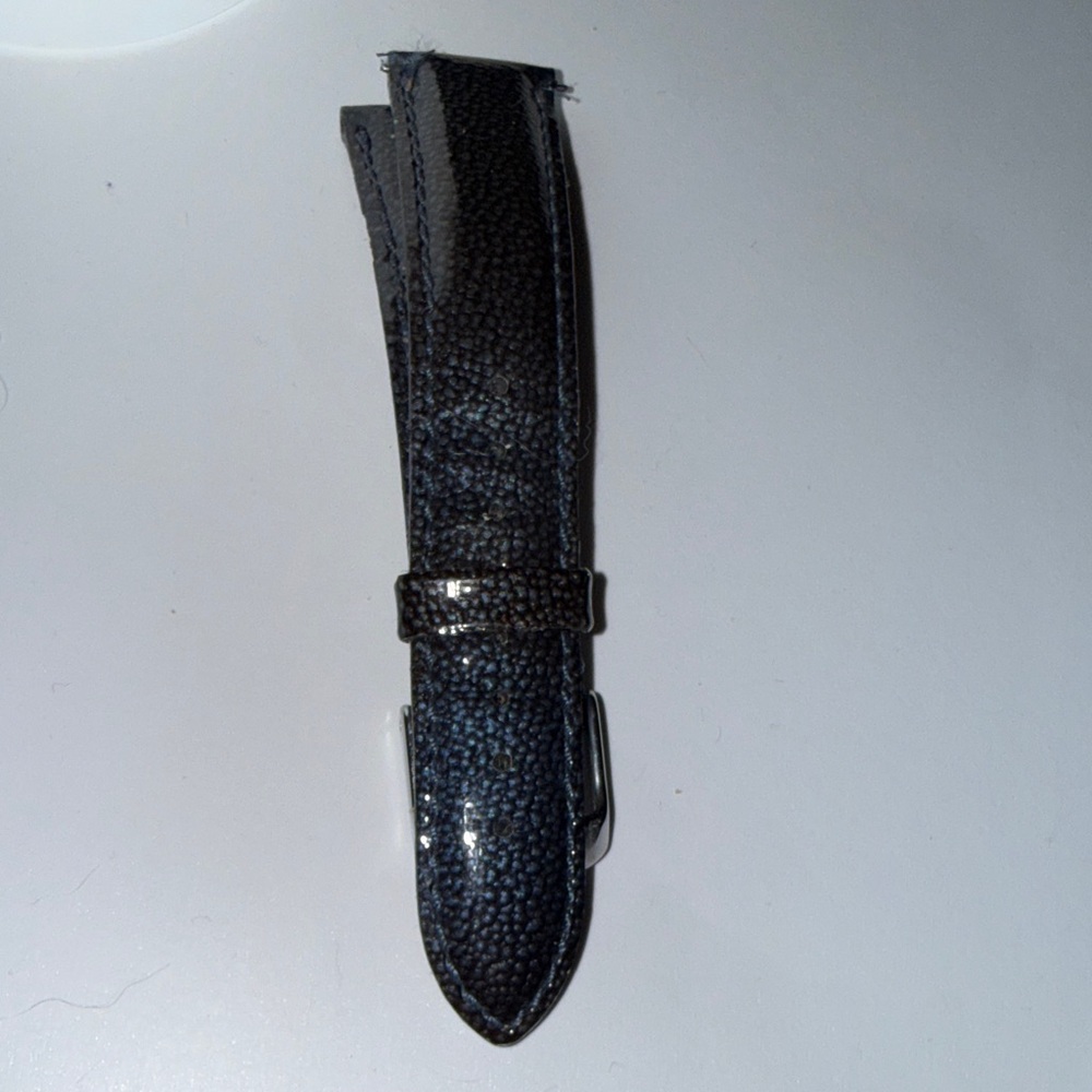 Michele Speckled Dark Blue Patent Leather Watch Strap